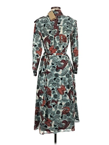 Burberry Silk Long Sleeve Wrap Dress (view 2)