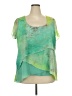 One World 100% Polyester Green Short Sleeve Blouse Size 2X - photo 1