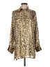 Zara 100% Polyester Animal Print Gold Long Sleeve Blouse Size S - photo 1