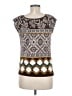 Duo Maternity 100% Cotton Brown Short Sleeve Top Size M - photo 2