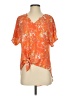 Cynthia Steffe 100% Polyester Orange Short Sleeve Blouse Size S - photo 1