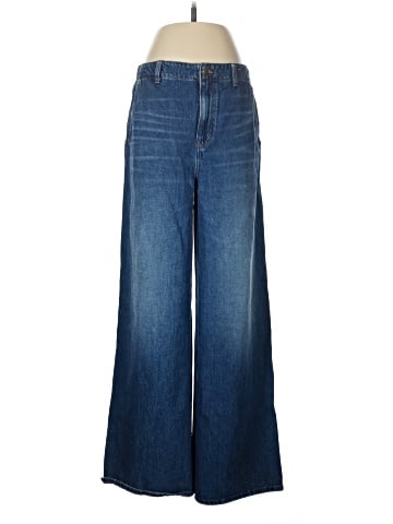 Madewell Wide Sweep Denim Trousers in Poplaski Wash (view 1)