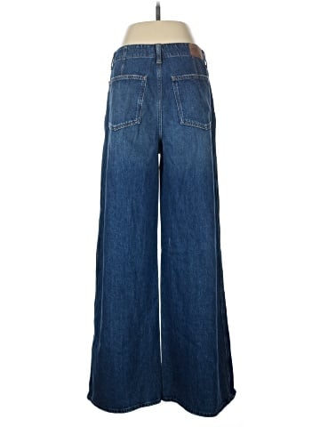 Madewell Wide Sweep Denim Trousers in Poplaski Wash (view 2)
