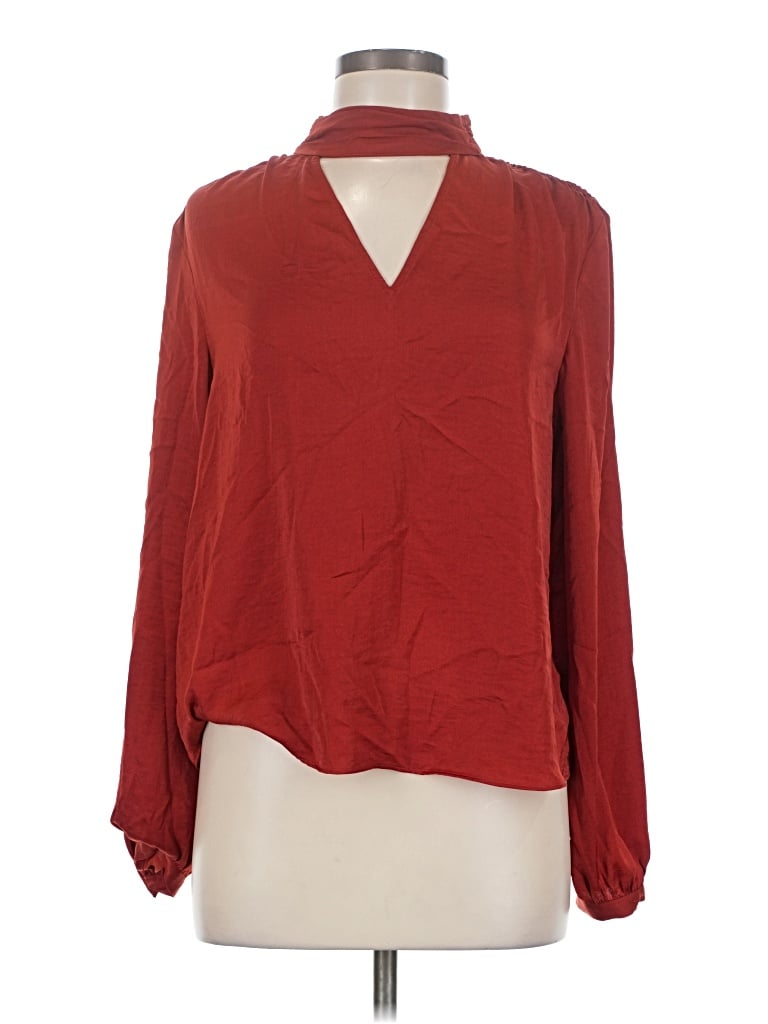 Pre-owned 1.state Long Sleeve Turtleneck In Red