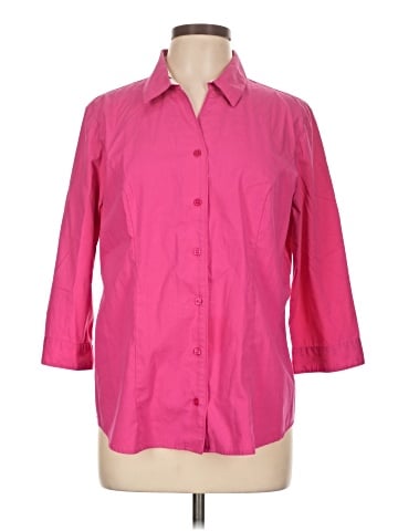 Christopher & Banks 3/4 Sleeve Button-Down Shirt (view 1)