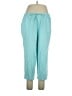 Basic Editions 100% Cotton Solid Teal Casual Pants Size XL - photo 1