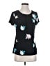 Worthington Floral Black Short Sleeve T-Shirt Size S - photo 1
