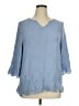Liv 100% Rayon Blue 3/4 Sleeve Blouse Size 1X - photo 1