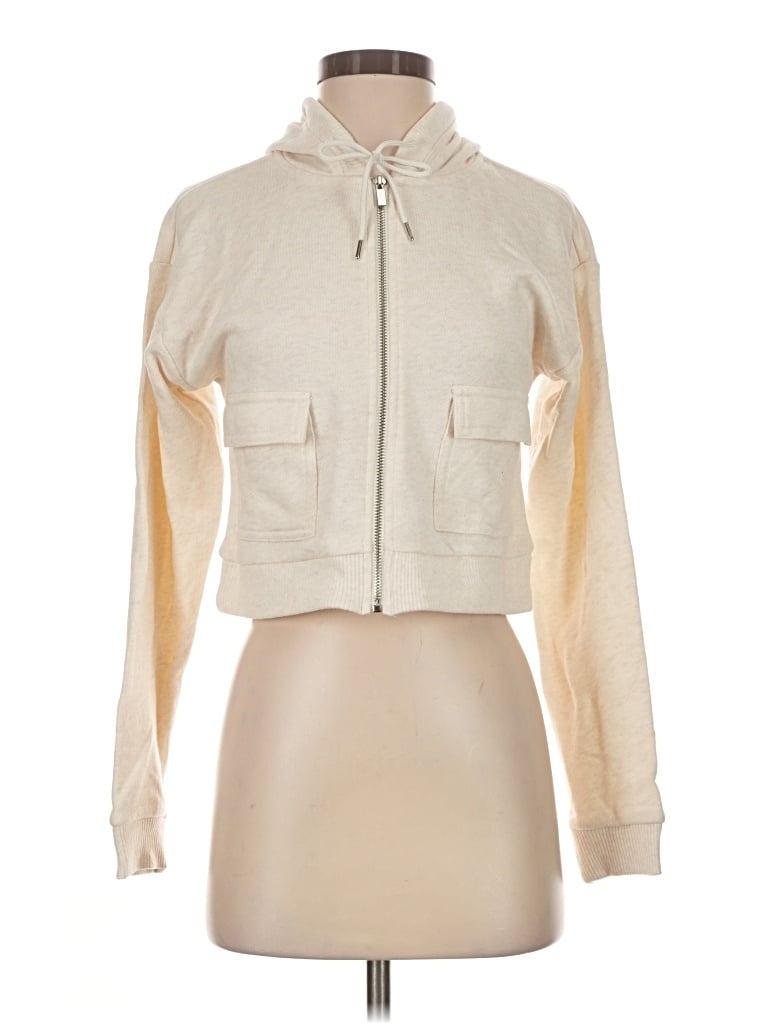 Ideology Zip Up Hoodie In Tan