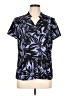 Dana Buchman 100% Polyester Tropical Blue Short Sleeve Blouse Size L - photo 1