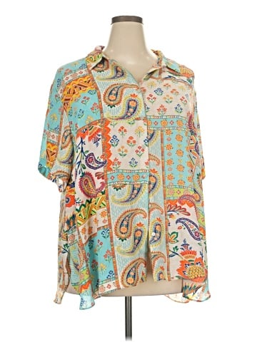 Rose + Olive Short Sleeve Blouse (view 1)