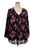Terra & Sky 100% Viscose Black 3/4 Sleeve Blouse Size 3X - photo 1