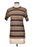 Vans 100% Cotton Stripes Brown Short Sleeve Turtleneck Size S - photo 1