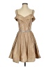 Cindy 100% Polyester Metallic Tan Cocktail Dress Size S - photo 1