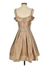 Cindy 100% Polyester Metallic Tan Cocktail Dress Size S - photo 2