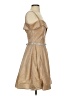 Cindy 100% Polyester Metallic Tan Cocktail Dress Size S - photo 4