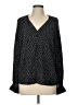Express 100% Polyester Polka Dots Black Long Sleeve Blouse Size L - photo 1