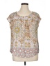 Lauren Conrad 100% Polyester Silver Short Sleeve Blouse Size XL - photo 1