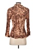 PIANO 100% Polyester Animal Print Brown 3/4 Sleeve Blouse Size 2 - photo 2