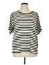 Chico's Stripes Silver Short Sleeve Top Size XL (3) - photo 1