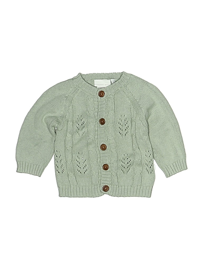 Pre-owned Elegant Baby Babies' Cardigan Sweater In Green
