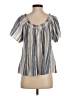 Faherty Blue Short Sleeve Blouse Size S - photo 2