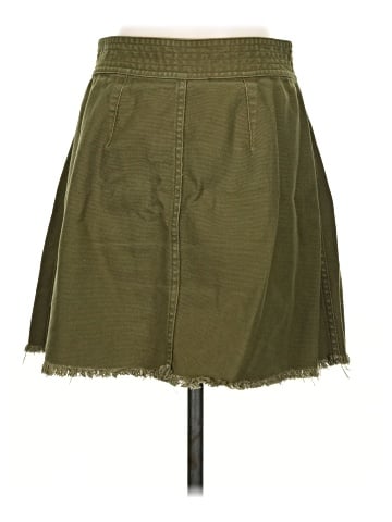 Madewell Raw-Hem A-Line Mini Skirt in Kale (view 2)