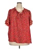 Max Studio Red Short Sleeve Blouse Size 2X - photo 1