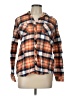 Natural Reflections 100% Cotton Plaid Orange Long Sleeve Button-Down Shirt Size L - photo 1