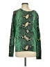 Equipment Animal Print Green Pullover Sweater Size S - photo 1