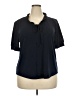 Adrianna Papell Black Short Sleeve Blouse Size XXL - photo 1
