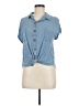 Truself 100% Rayon Blue Short Sleeve Blouse Size M - photo 1