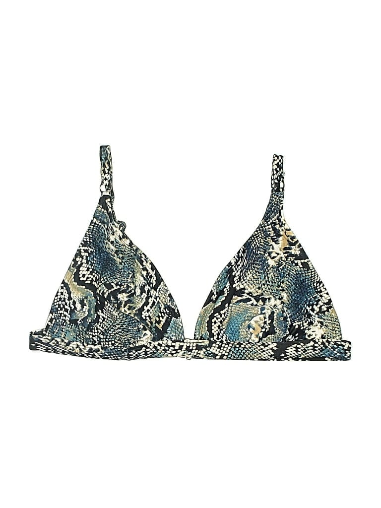 Pre-owned Shade & Shore Swimsuit Top Green Paisley Pattern Swimwear