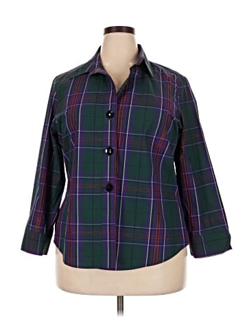 Foxcroft 3/4 Sleeve Button-Down Shirt (view 1)