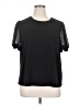 CeCe 100% Polyester Black Short Sleeve Top Size 1X - photo 1