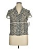 Jones Wear 100% Polyester Gray Short Sleeve Blouse Size 14 - photo 1