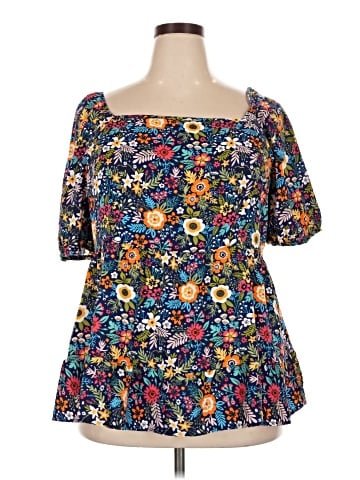 BLOOMCHIC Short Sleeve Blouse (view 1)