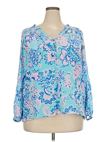 Lilly Pulitzer 3/4 Sleeve Silk Top (view 1)