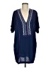 Nanette Lepore 100% Rayon Blue Short Sleeve Blouse Size M - photo 1