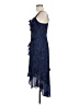 Parker 100% Polyester Polka Dots Blue Cocktail Dress Size M - photo 5