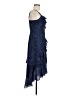 Parker 100% Polyester Polka Dots Blue Cocktail Dress Size M - photo 4