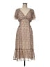 Max Studio 100% Polyester Paisley Brown Cocktail Dress Size M - photo 1