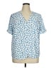 CeCe Stars Blue Short Sleeve Blouse Size 1X - photo 1