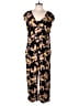 Xhilaration 100% Rayon Floral Black Jumpsuit Size XL - photo 1