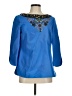 Tibi Blue 3/4 Sleeve Blouse Size 6 - photo 1