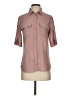 Lulus Brown Short Sleeve Blouse Size XS - photo 1