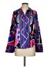Zara Print Blue Long Sleeve Blouse Size S - photo 1