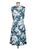 Perceptions Print Blue Casual Dress Size M - photo 2