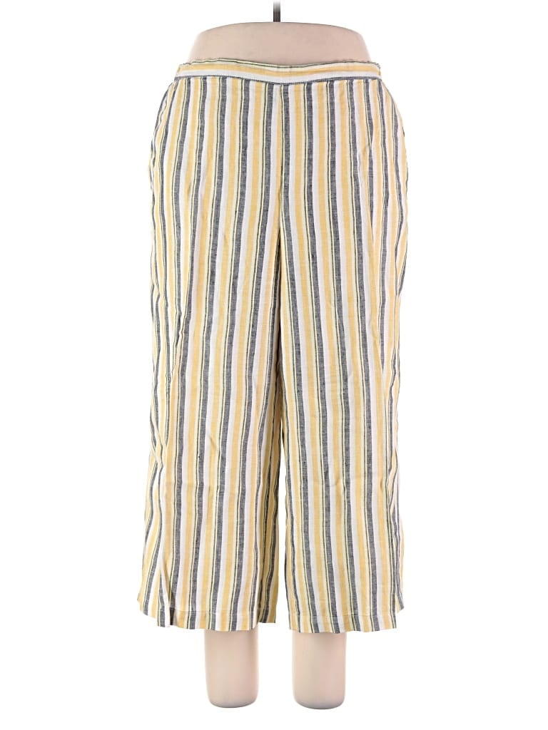 Pre-owned Ellen Tracy Linen Pants In Yellow