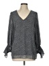 1.State 100% Polyester Gray Long Sleeve Blouse Size L - photo 1